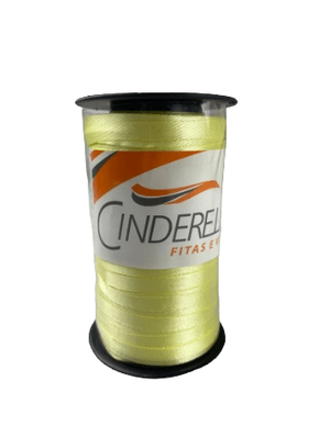 Fita Cetim Simples 7mm x 100m Amarelo Canário – Cinderela