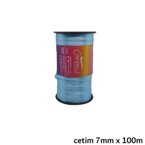Fita Cetim Simples 7mm x 100m Azul Claro - Cinderela