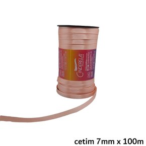 Fita Cetim Simples 7mm x 100m Cantaloupe - Cinderela
