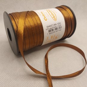 Fita Cetim Simples 7mm x 100m Marrom – Sinimbu