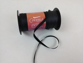 Fita Cetim Simples 7mm x 100m Preta - Cinderela