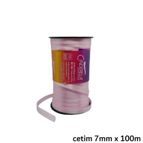 Fita Cetim Simples 7mm x 100m Rosa– Cinderela