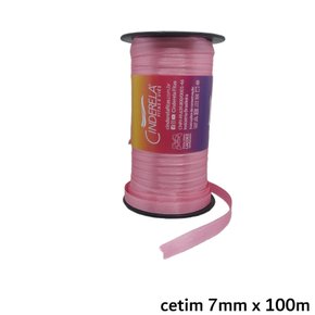 Fita Cetim Simples 7mm x 100m Rosa Hera – Cinderela