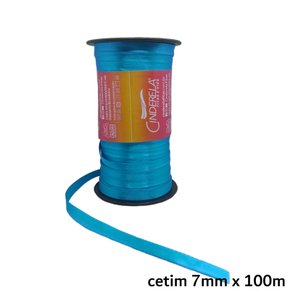 Fita Cetim Simples 7mm x 100m Turquesa – Cinderela
