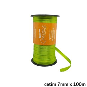 Fita Cetim Simples 7mm x 100m Verde Folha – Cinderela