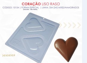 Forma Acetato BWB Especial com silicone cód.10154 Coração Liso Raso