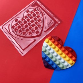 Forma Acetato BWB Especial com silicone cód.10273 Pop It Coração