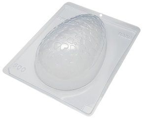 Forma Acetato BWB Especial com silicone cód. 9333 Ovo textura Coração 500g 