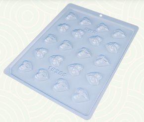 Forma Acetato BWB Simples cód.10355 Aplique Coração com Laço