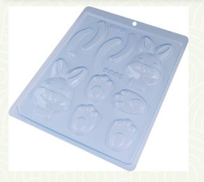 Forma Acetato BWB Simples cód.9861 Partes Coelho de Páscoa