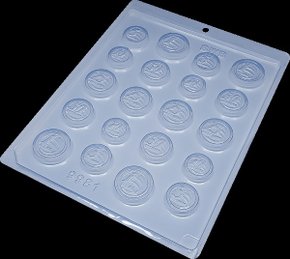 Forma Acetato BWB Simples cód.9981 Moedas de Chocolate