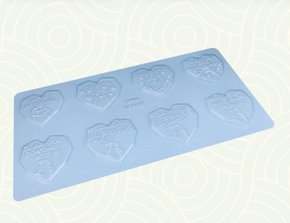 Forma Acetato BWB Simples Grande cód. 10440 Coração Lapidado Tablete