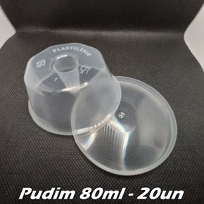 Forma para Pudim Mini com Tampa 80ml - Kit com 20 unidades