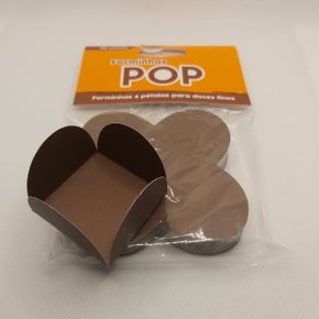 Forminha para doce 4 pétalas Box Marrom –  50unid –  Pop