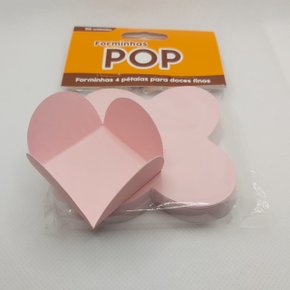 Forminha para doce 4 pétalas Box Rosa Bebê –  50unid –  Pop