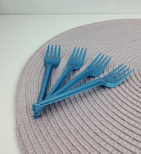 Garfo sobremesa com 50 unidades – Azul Perolado – Bello Festas 