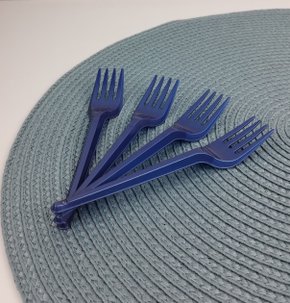 Garfo sobremesa com 50 unidades – Azul Petróleo – Bello Festas 