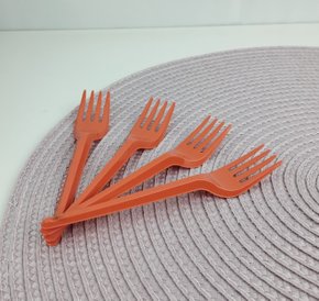 Garfo sobremesa com 50 unidades – Laranja – Bello Festas 