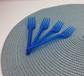 Garfo sobremesa com 50 unidades – Neon Azul – Bello Festas 