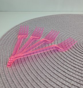 Garfo sobremesa com 50 unidades – Neon Rosa – Bello Festas 