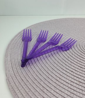 Garfo sobremesa com 50 unidades – Neon Roxo – Bello Festas 