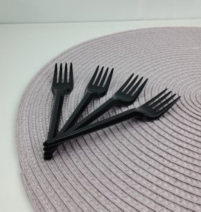 Garfo sobremesa com 50 unidades – Preto – Bello Festas 