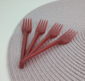 Garfo sobremesa com 50 unidades – Vermelho Perolado – Bello Festas 