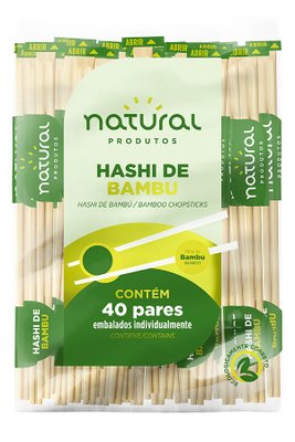 Hashi de Bambu 21cm – 40 pares – Natural 