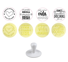 Kit Carimbos Frases Doces 5cm Amarelo – BlueStar