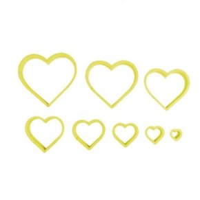 Kit Cortador Coração Liso com 8 peças - BlueStar