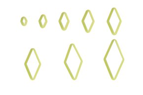 Kit Cortador Losango com 8 peças - BlueStar