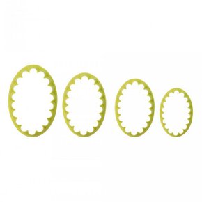 Kit Cortador Oval Babado com 4 peças - BlueStar