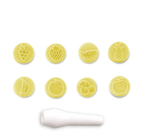 Kit Mini Carimbos Frutas Amarelo com 8 peças - BlueStar.