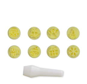 Kit Mini Carimbos Natal Amarelo com 8 peças – BlueStar. 