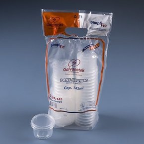 Kit Pote Redondo com tampa 145ml – C/25 (G-307) – Galvanotek 