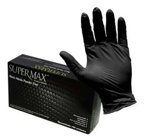 Luva Nitrílica Supermax Black – tamanho G – 100 unidades