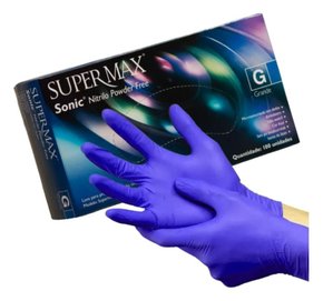 Luva Nitrílica Supermax Sonic – tamanho P – 100 unidades