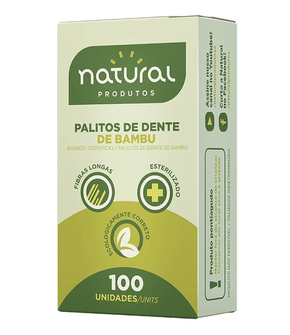 Palito Dental de Bambu com 100 unidades – Natural Produtos
