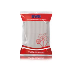 Palito para pirulito 14cm Cristal – 100un – BWB
