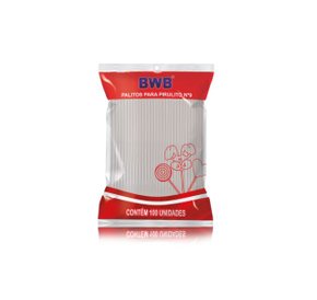 Palito para pirulito 9cm Cristal – 100un – BWB