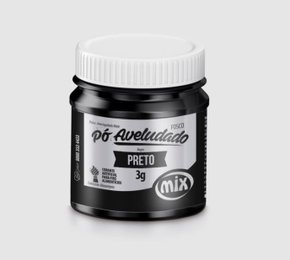 Pó decorativo Aveludado Fosco 3g Preto - Mix