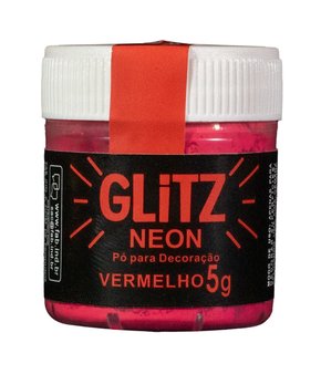 Pó decorativo FAB Glitz Neon Vermelho 5g