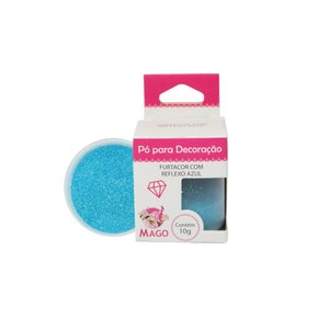 Pó decorativo Mago Glitter Furtacor Reflexo Azul 10g
