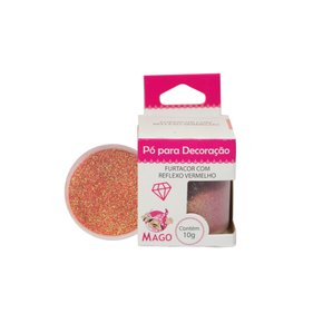 Pó decorativo Mago Glitter Furtacor Reflexo Vermelho 10g