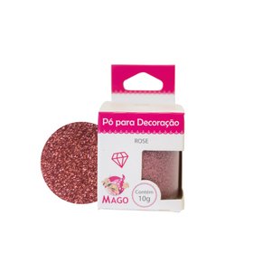 Pó decorativo Mago Glitter Rose 10g
