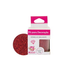 Pó decorativo Mago Glitter Vermelho 10g