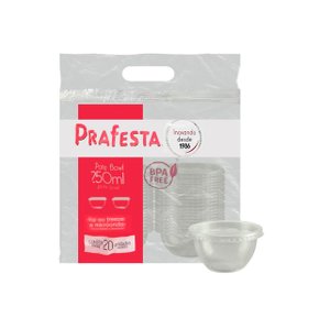 Pote Bowl com tampa 250ml – 20 unidades - Prafesta