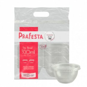 Pote Bowl com tampa 500ml – 20 unidades - Prafesta