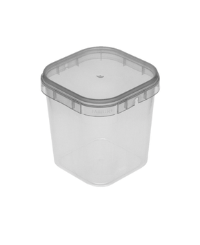 Pote quadrado 500ml com tampa e lacre 10 unidades - Plastilânia