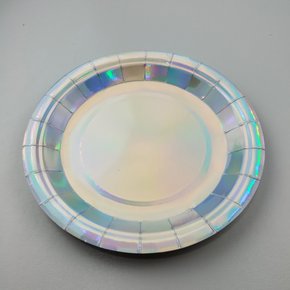 Prato de papel descartável – Holográfico C/8 – 18cm – Make+